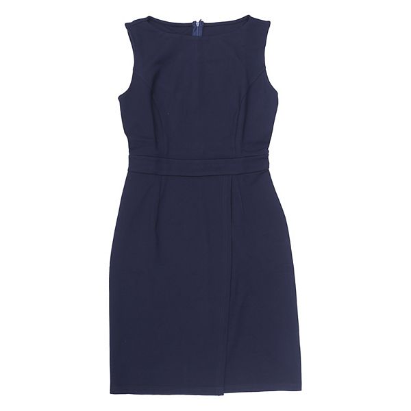 

Женское платье-карандаш с запахом без рукавов и лодочкой для офиса Inspire Chic, Navy Blue
