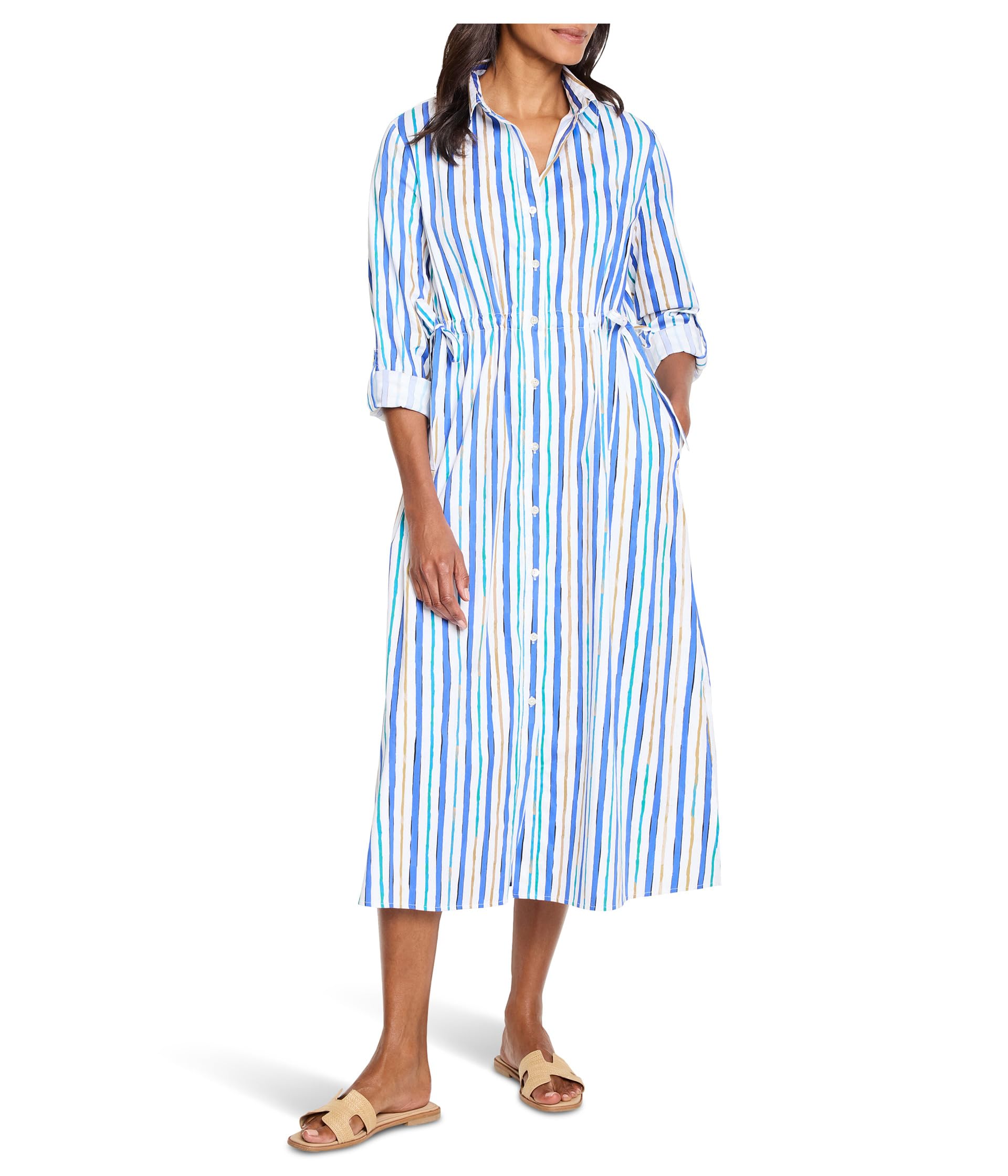 

Платье NIC+ZOE Oasis Stripe Jamie Dress, черный мульти