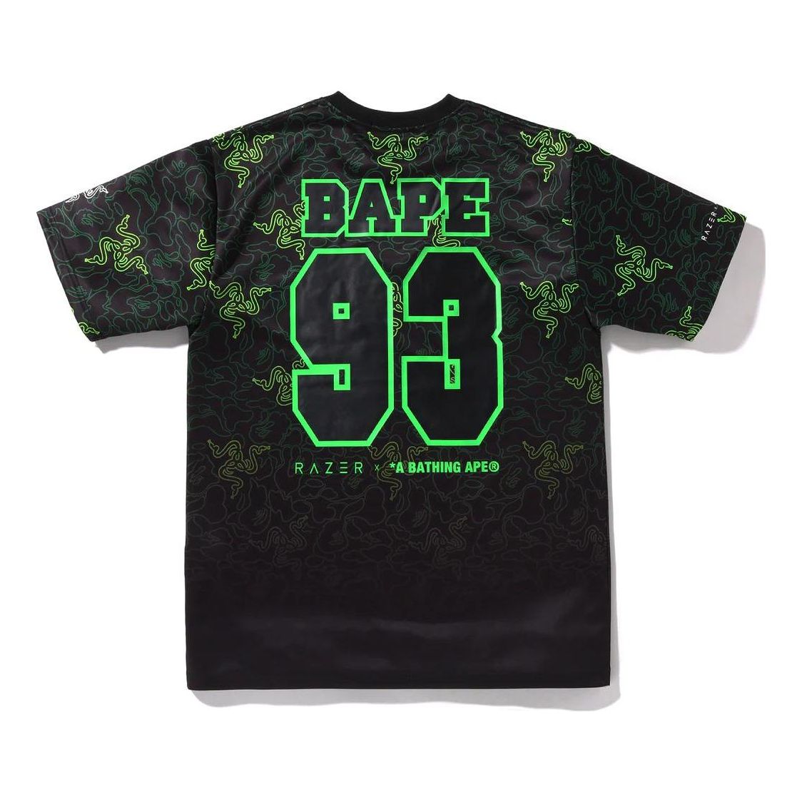 Футболка A Bathing Ape BAPE x RAZER Neon Camo 'Black' — фото 2