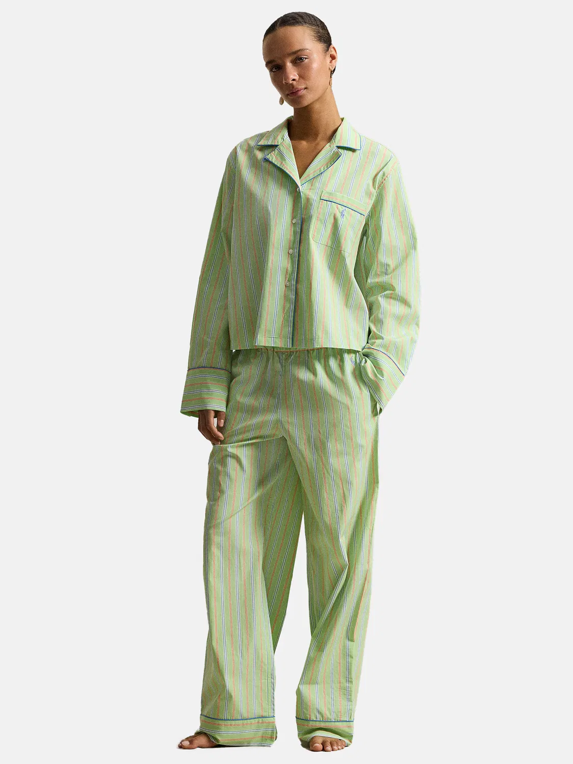 Пижама 'Рубашечная полоска' Polo Ralph Lauren, Yellow/Light Green — фото 2