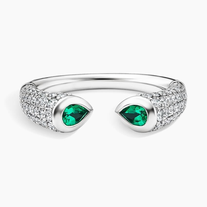 

Роскошное кольцо Stevie Lab Emerald и Lab Diamond Toi Et Moi Brilliant Earth