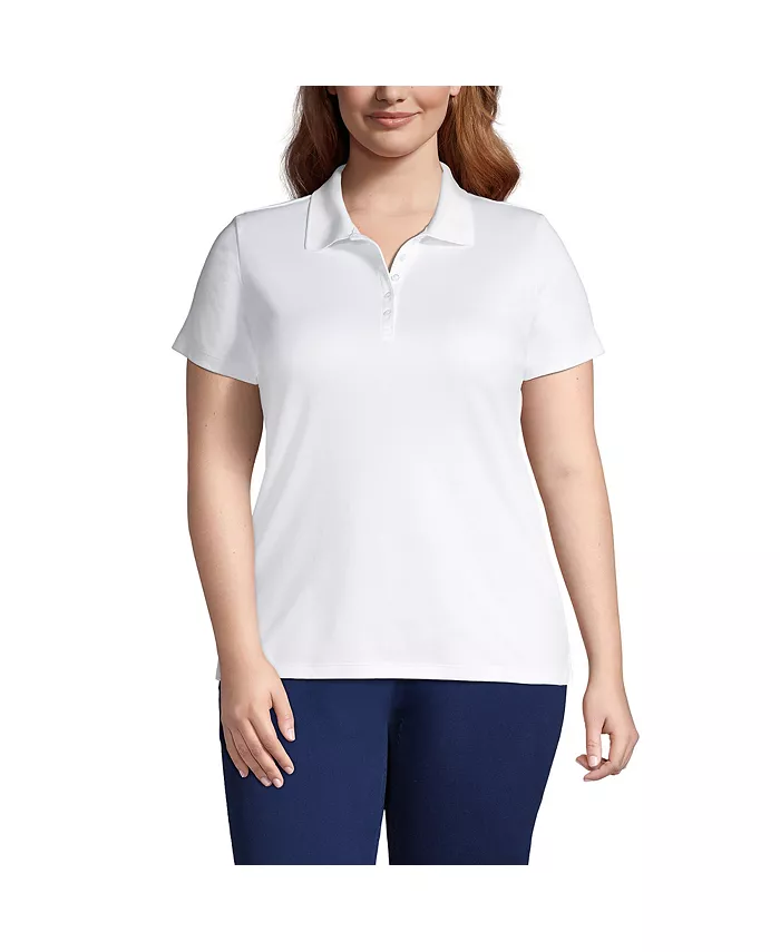 

Рубашка-поло Supima Cotton Plus Size Lands' End, белый