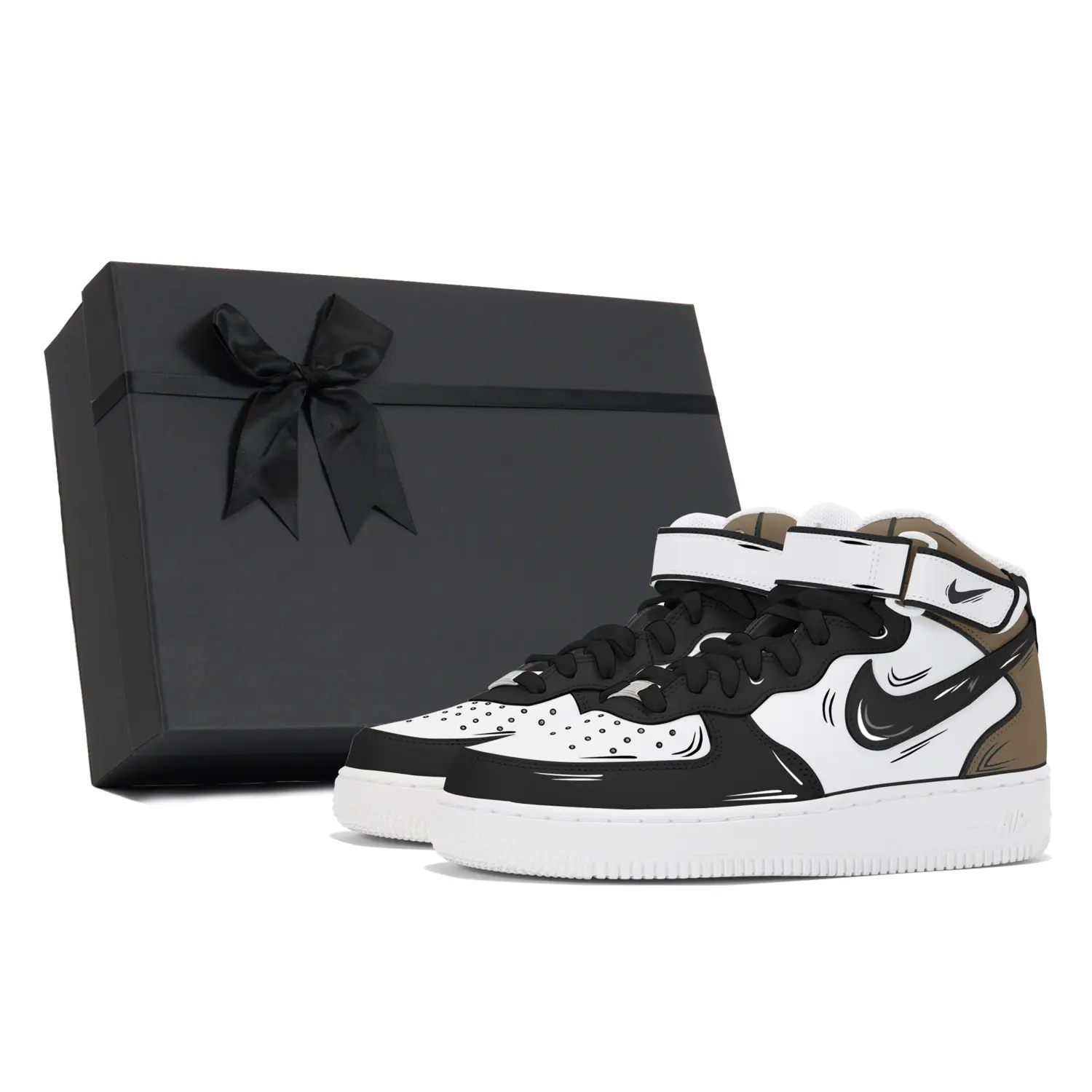 

Кроссовки для скейтбординга Nike Air Force 1 Coverage с противоскользящей и износостойкой подошвой, мужские, бело-коричневые