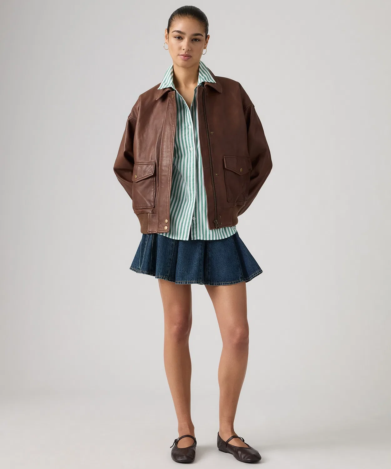 Юбка мини-годе из денима Levi's тёмно-синяя — фото 2