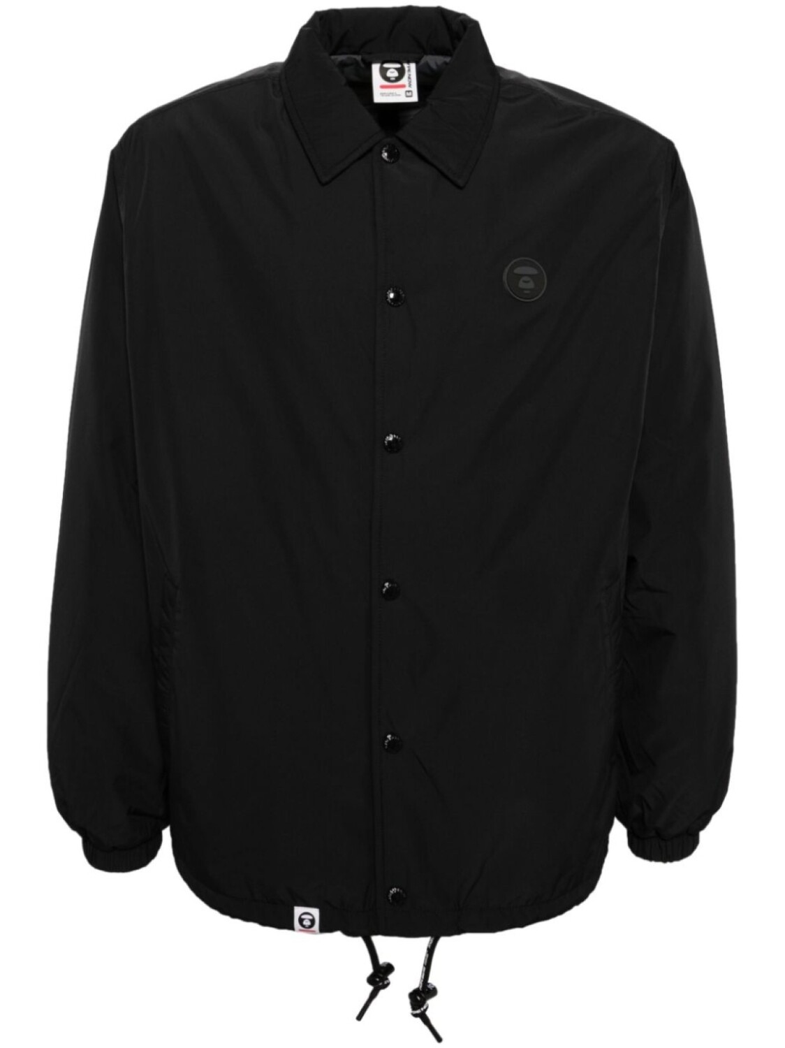

AAPE BY *A BATHING APE куртка-рубашка с нашивкой-логотипом, черный