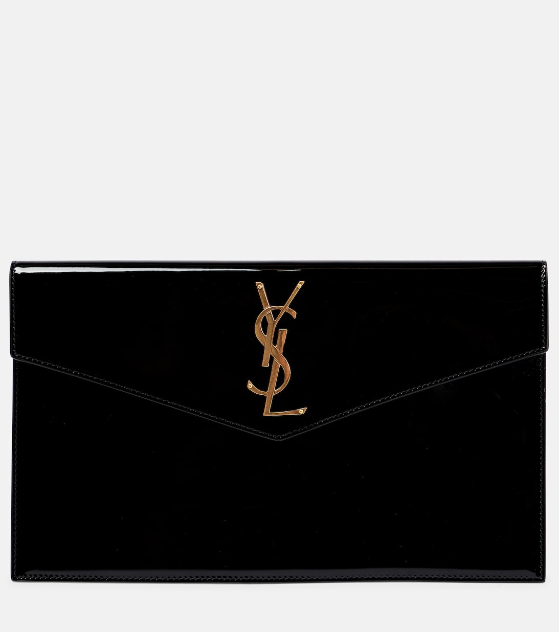 

Клатч Uptown из лакированной кожи Saint Laurent, черный