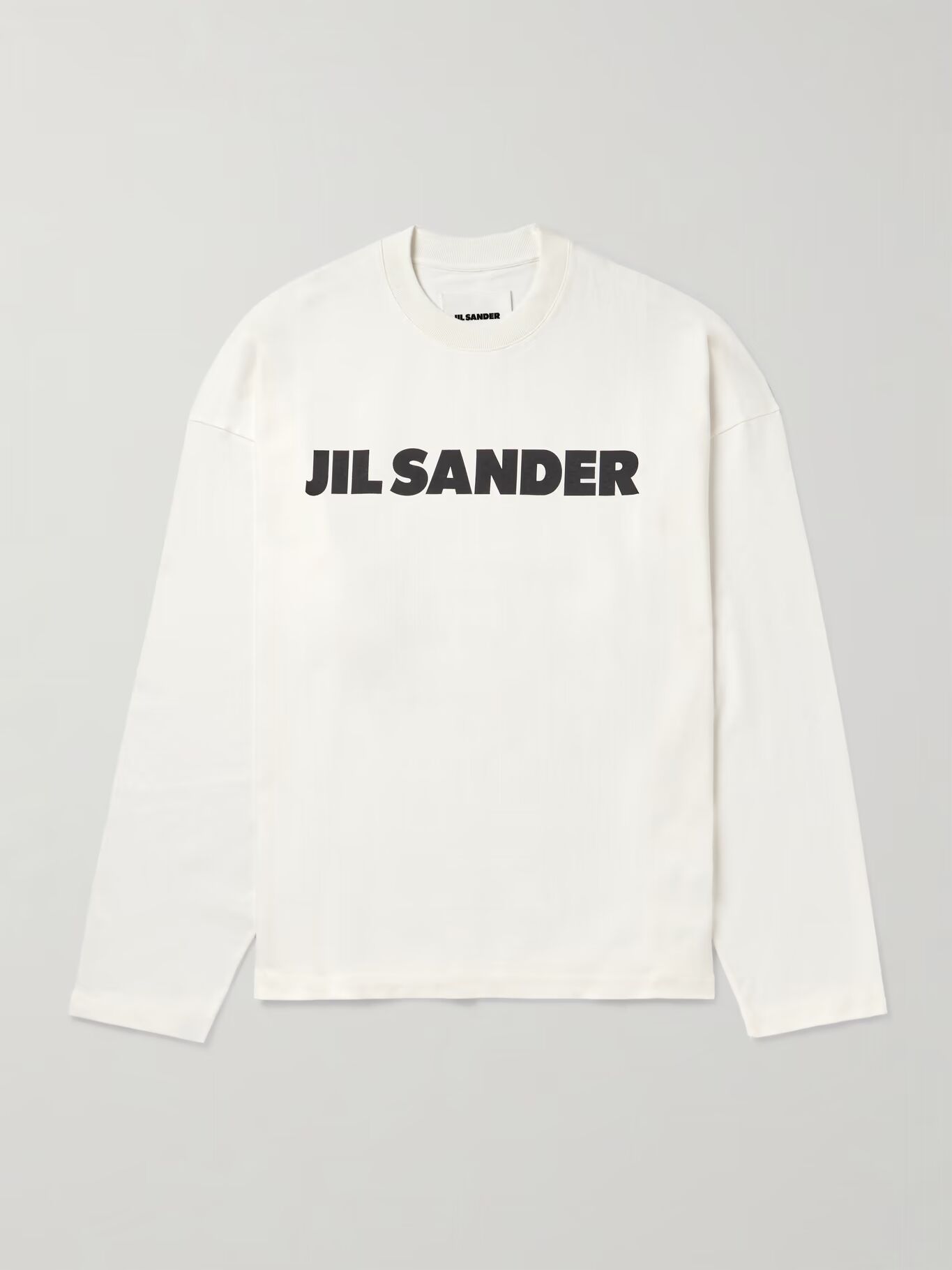 

Футболка из хлопкового джерси с логотипом JIL SANDER, кремовый
