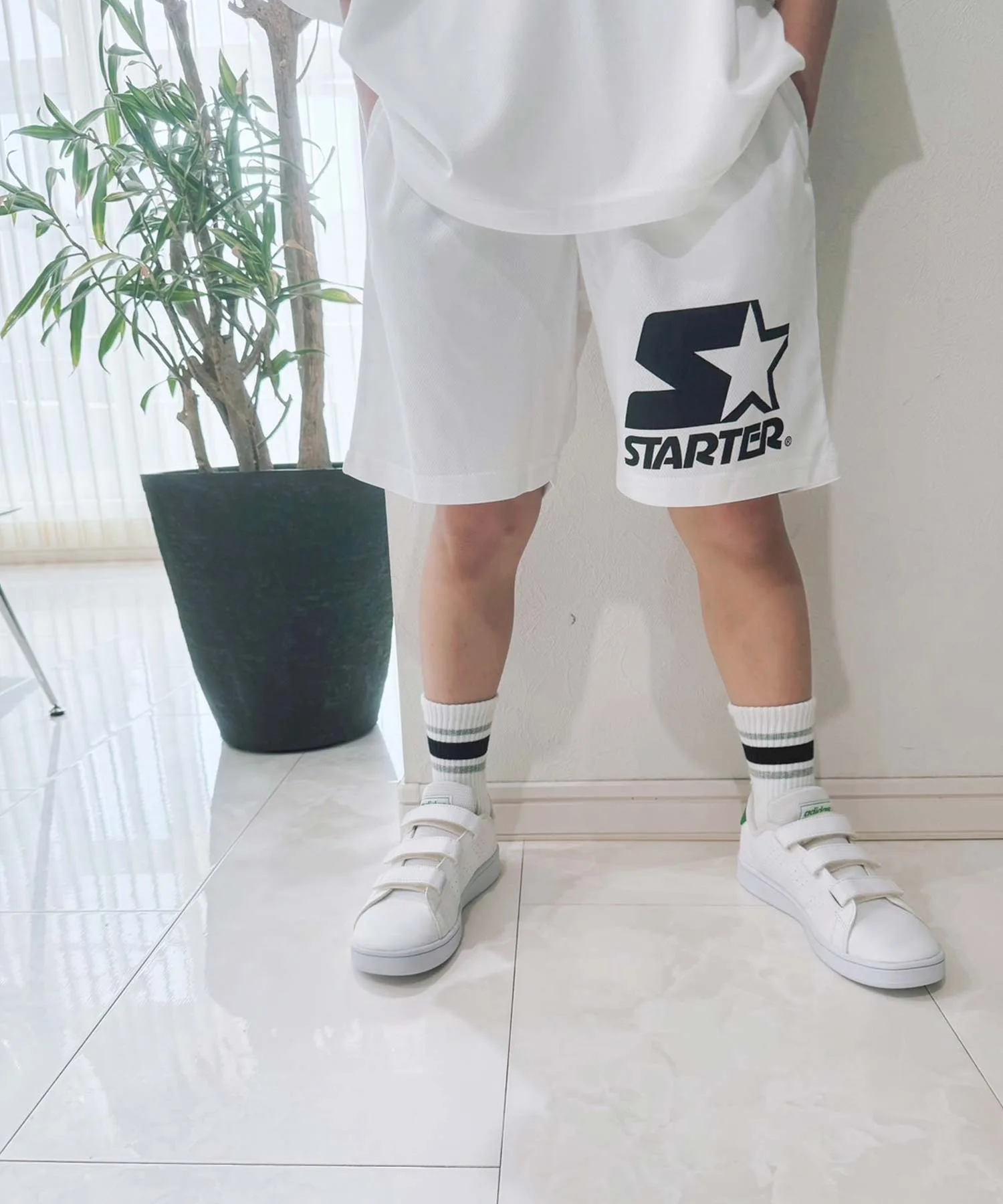 Шорты спортивные с дышащей сеткой STARTER Dry Mesh Half Pants офф-белые