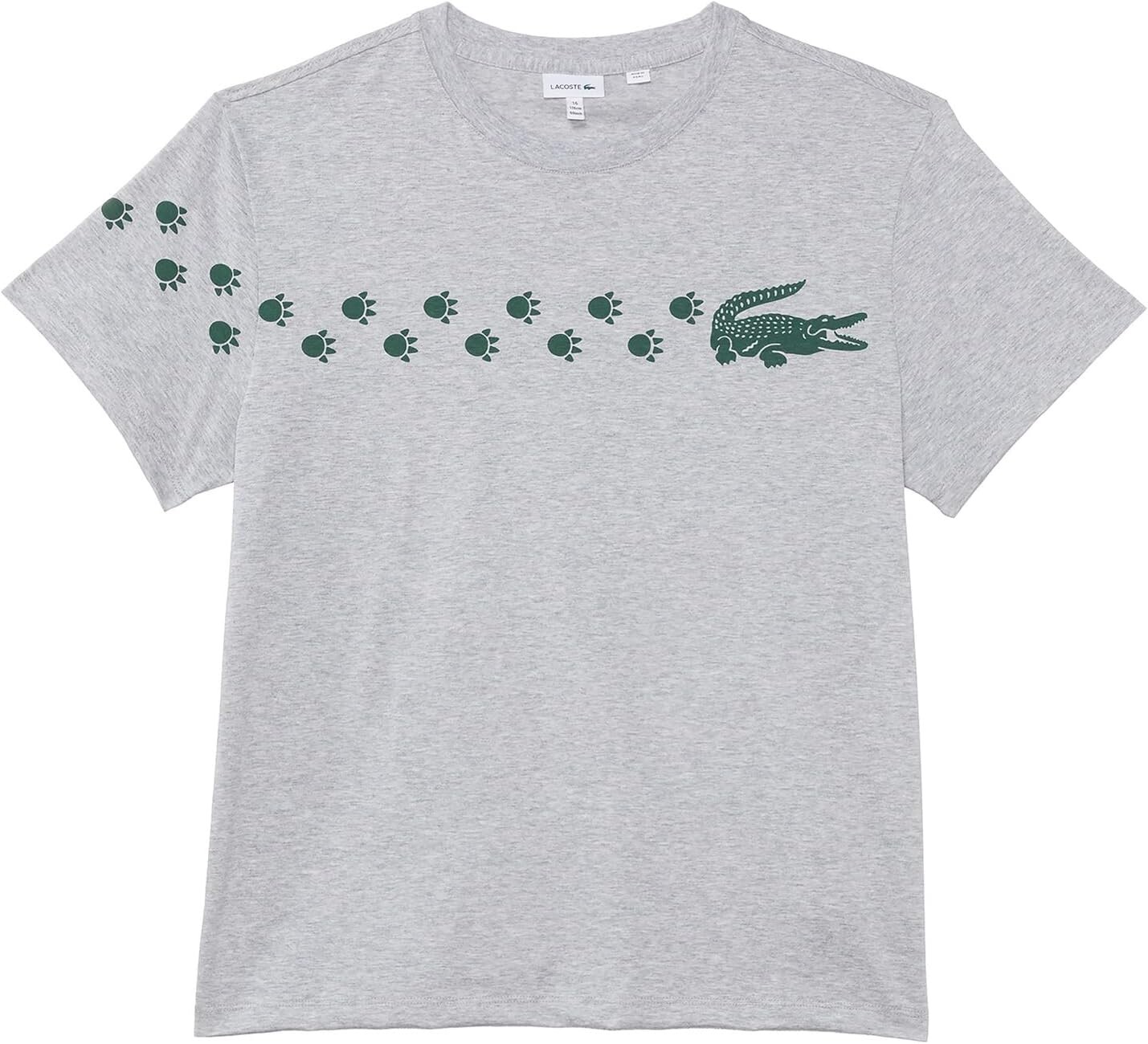 

Футболка Lacoste Short Sleeve Paw Print Graphic Tee Shirt, цвет Silver Grey Chine