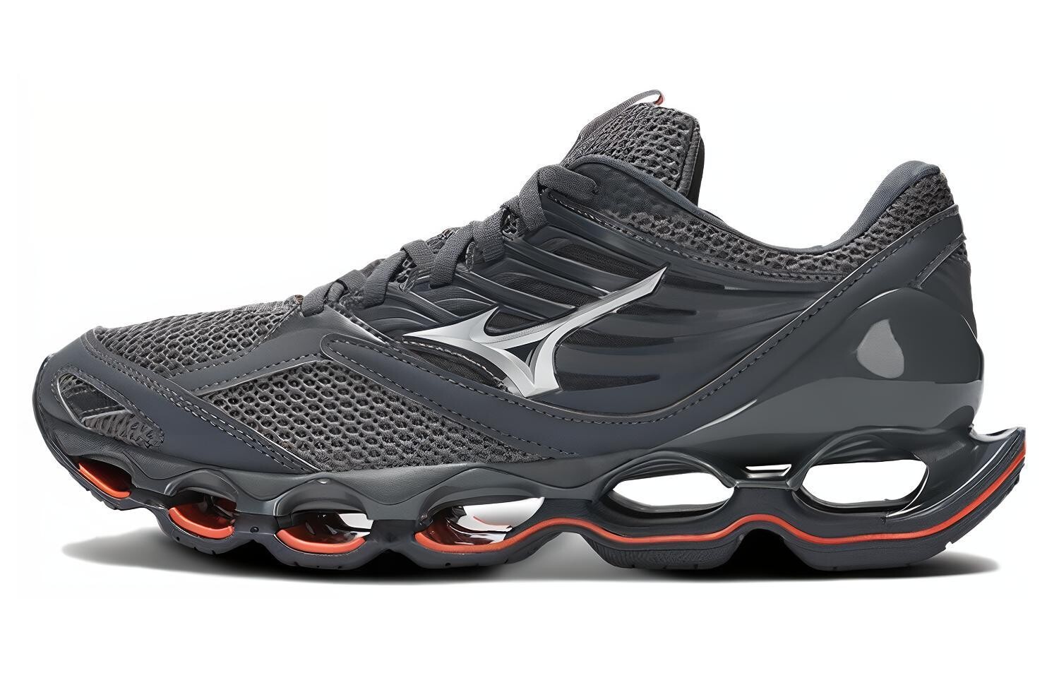 

Mizuno Кроссовки унисекс, Grey/Silver/Orange-Red, Серый, Mizuno Кроссовки унисекс, Grey/Silver/Orange-Red