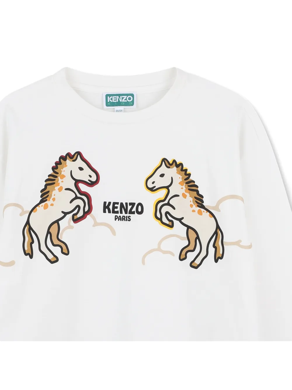 Топ с изображением лошади к Лунному Новому году Kenzo Kids, белый — фото 3