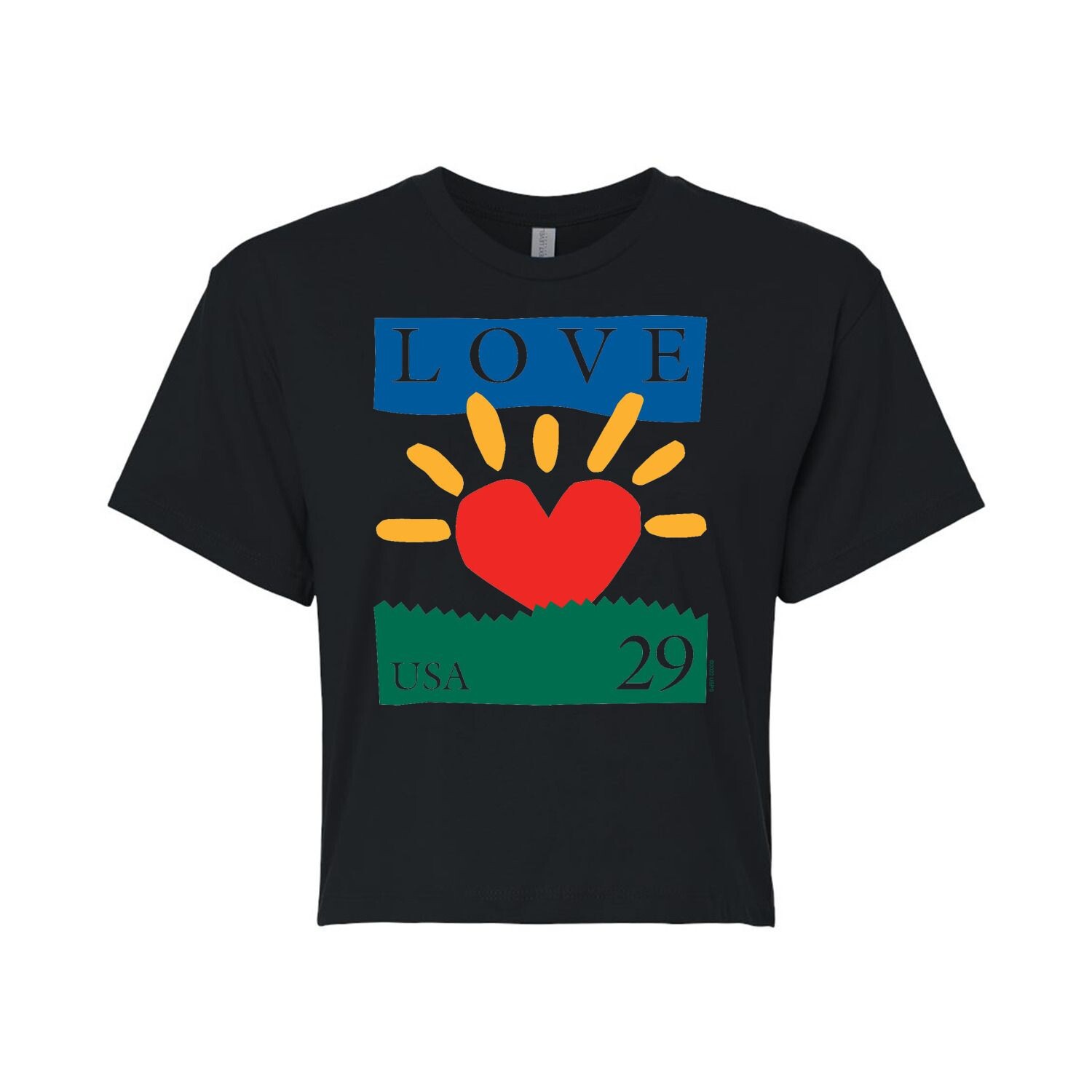 

Укороченная футболка USPS Heart "Love 29" для юниоров Licensed Character, черный