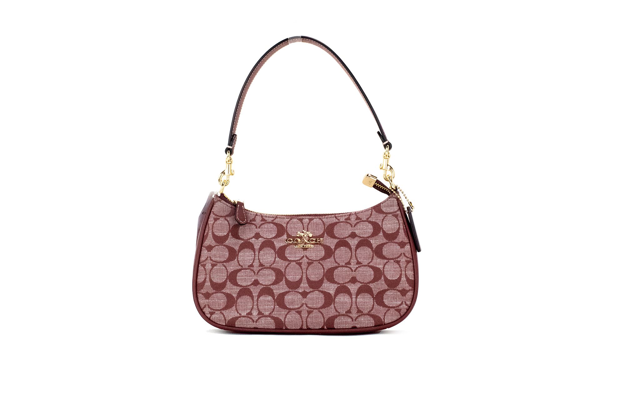 

Сумка через плечо из ткани шамбре и денима Teri Wine Signature Coach