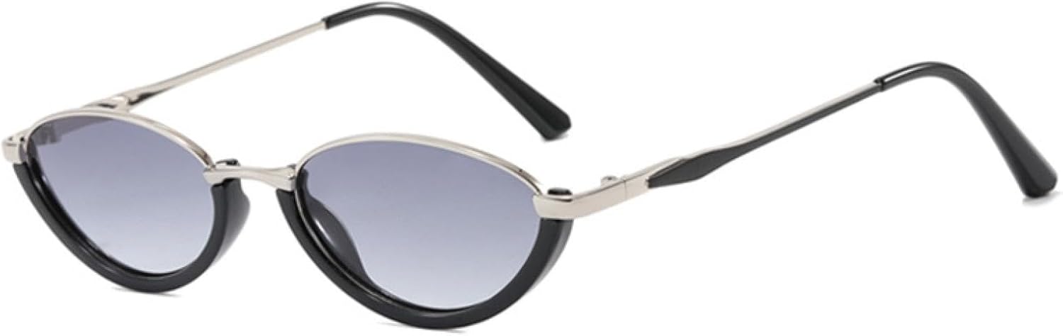 

Женские солнцезащитные очки «кошачий глаз» с двухцветным оправой, мужские ретро-очки с заклепками, градиентные линзы, защита от УФ-излучения UV400 HHZZYVY, C6-khaki Blue