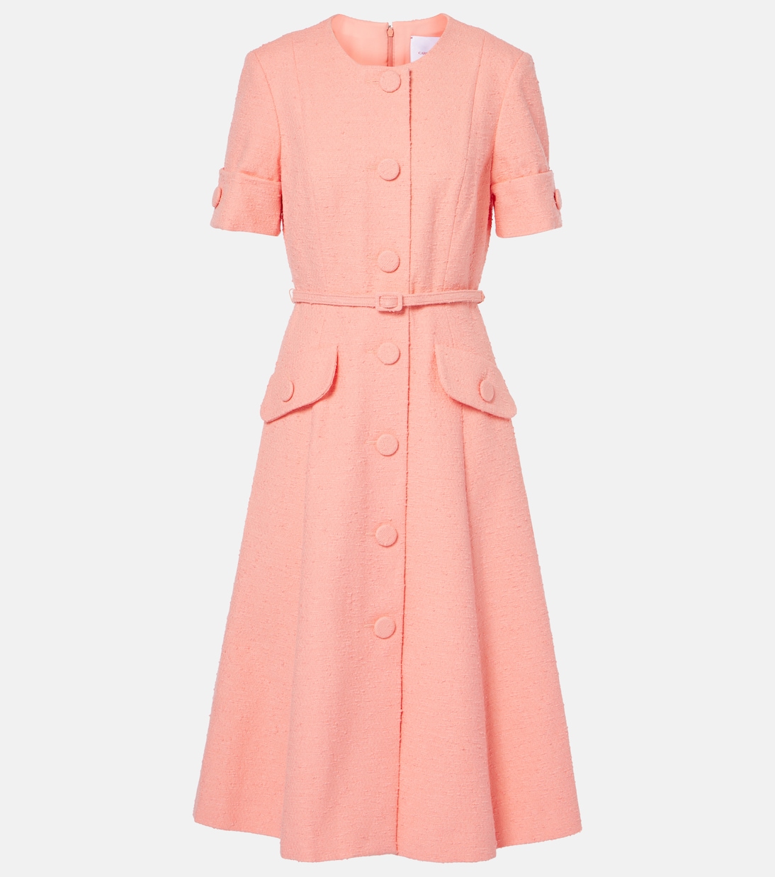 

Платье миди из смеси хлопка и льна Carolina Herrera, Sunset