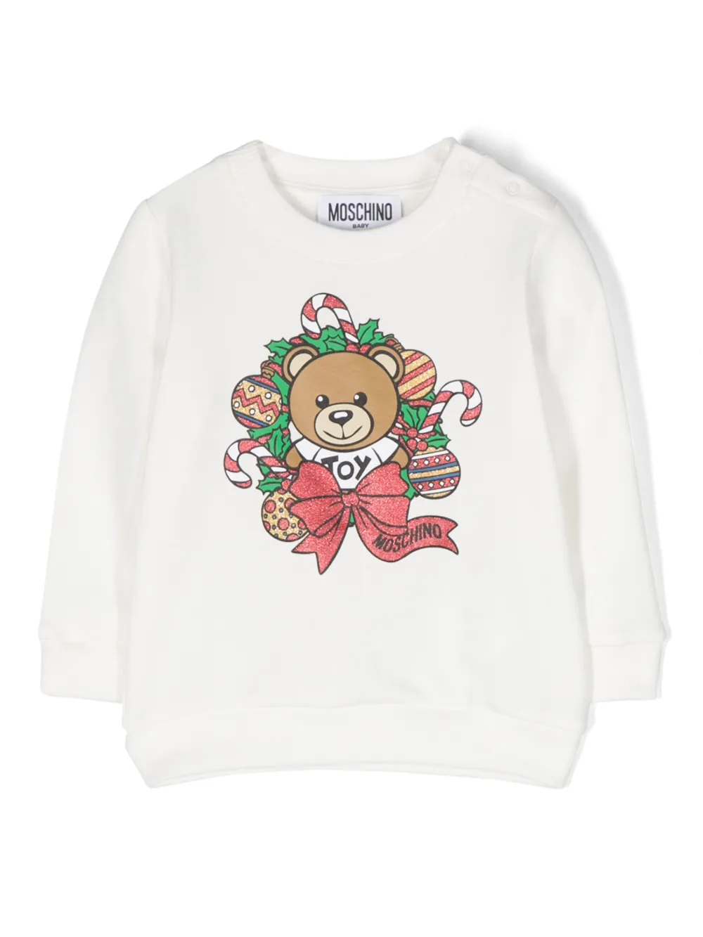 

Толстовка Teddy Bear с блестками Moschino Kids, белый