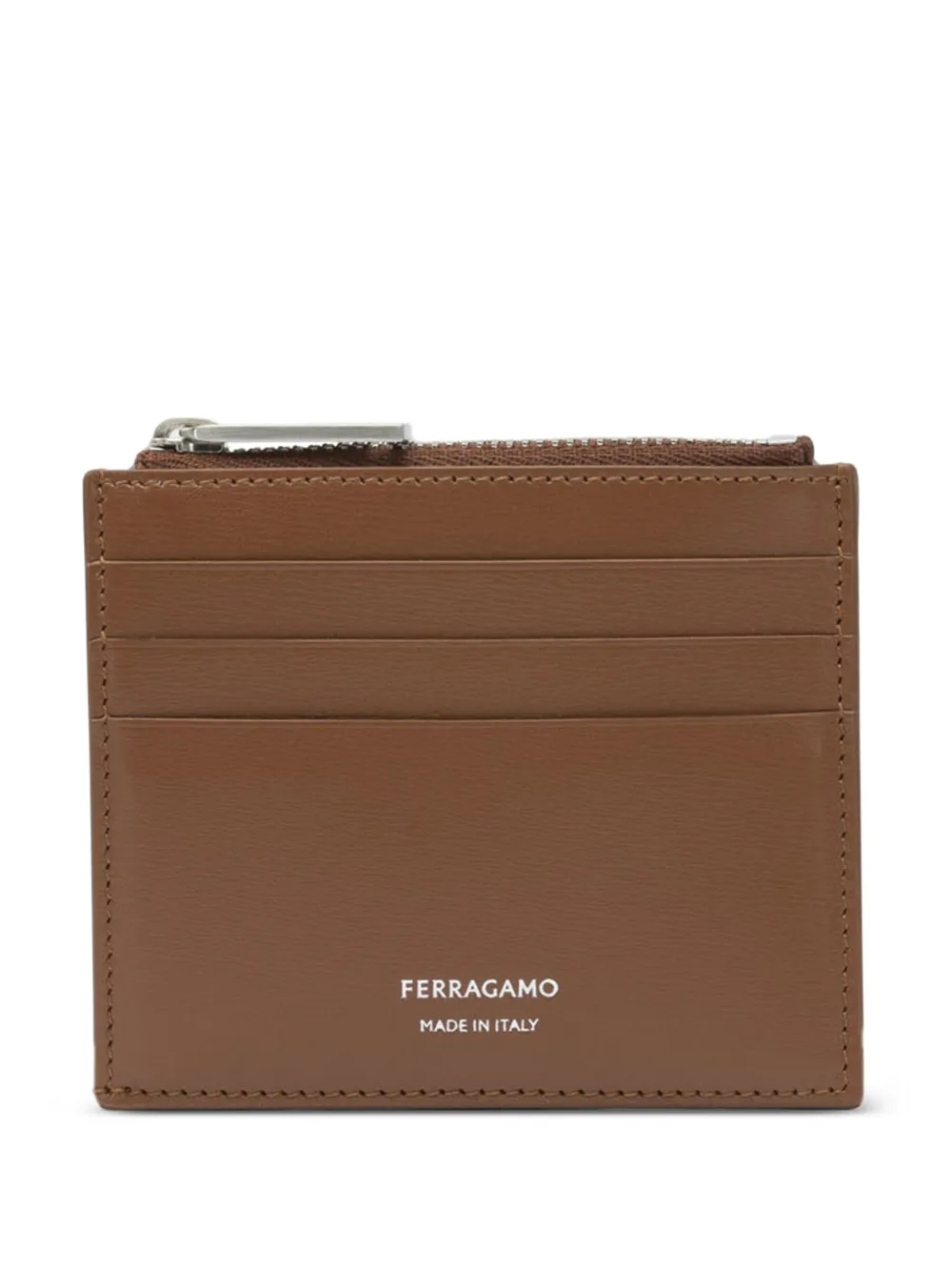 

Картхолдер на молнии Ferragamo, коричневый
