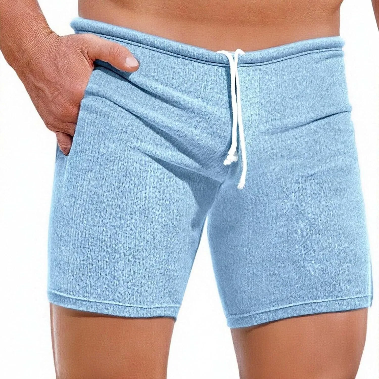 Шорты мужские Ribbed Athletic, Light Blue — фото 2