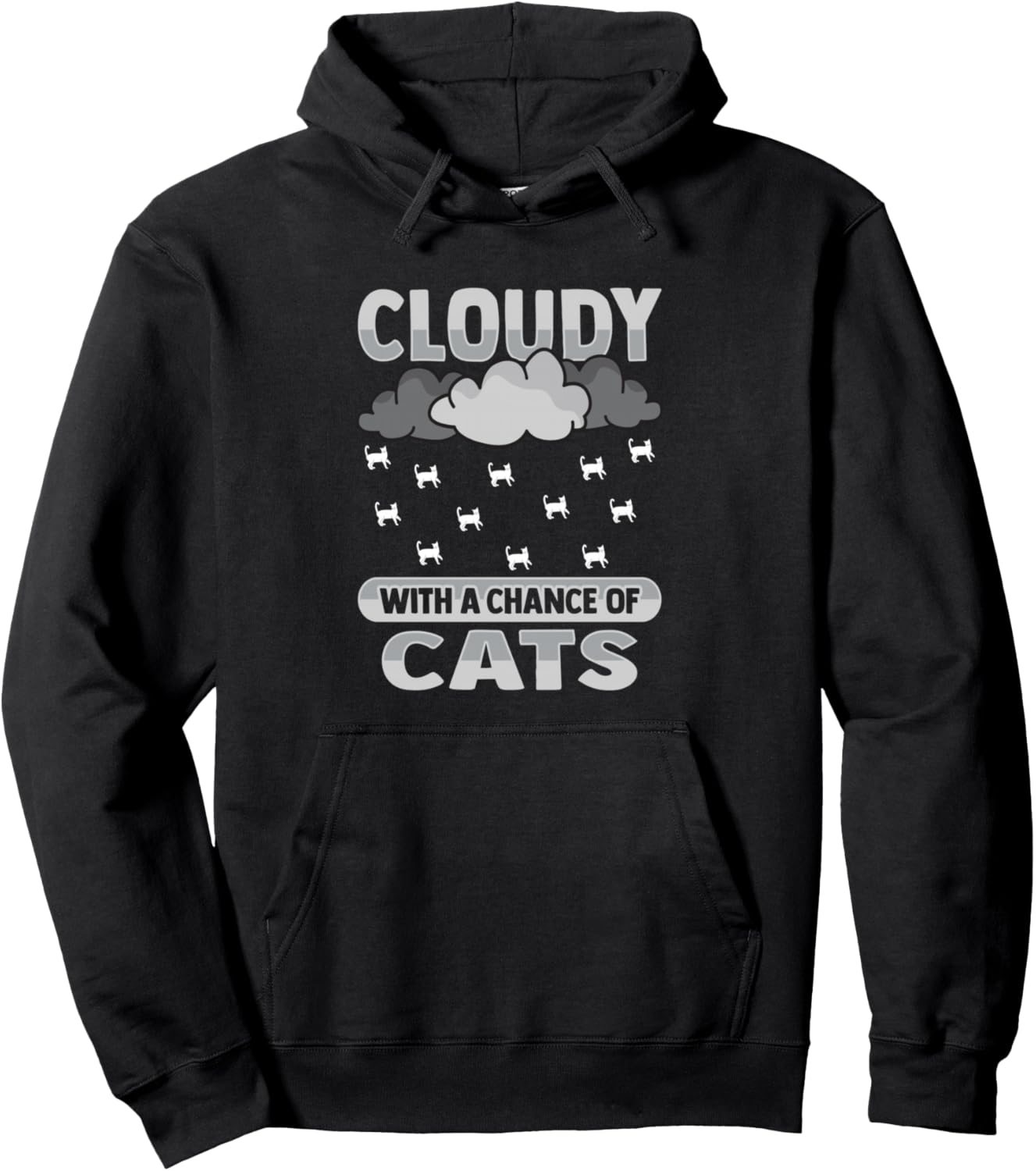 

Облачный дизайн с возможностью появления кошек. Худи Cat Meteorologist Design, черный