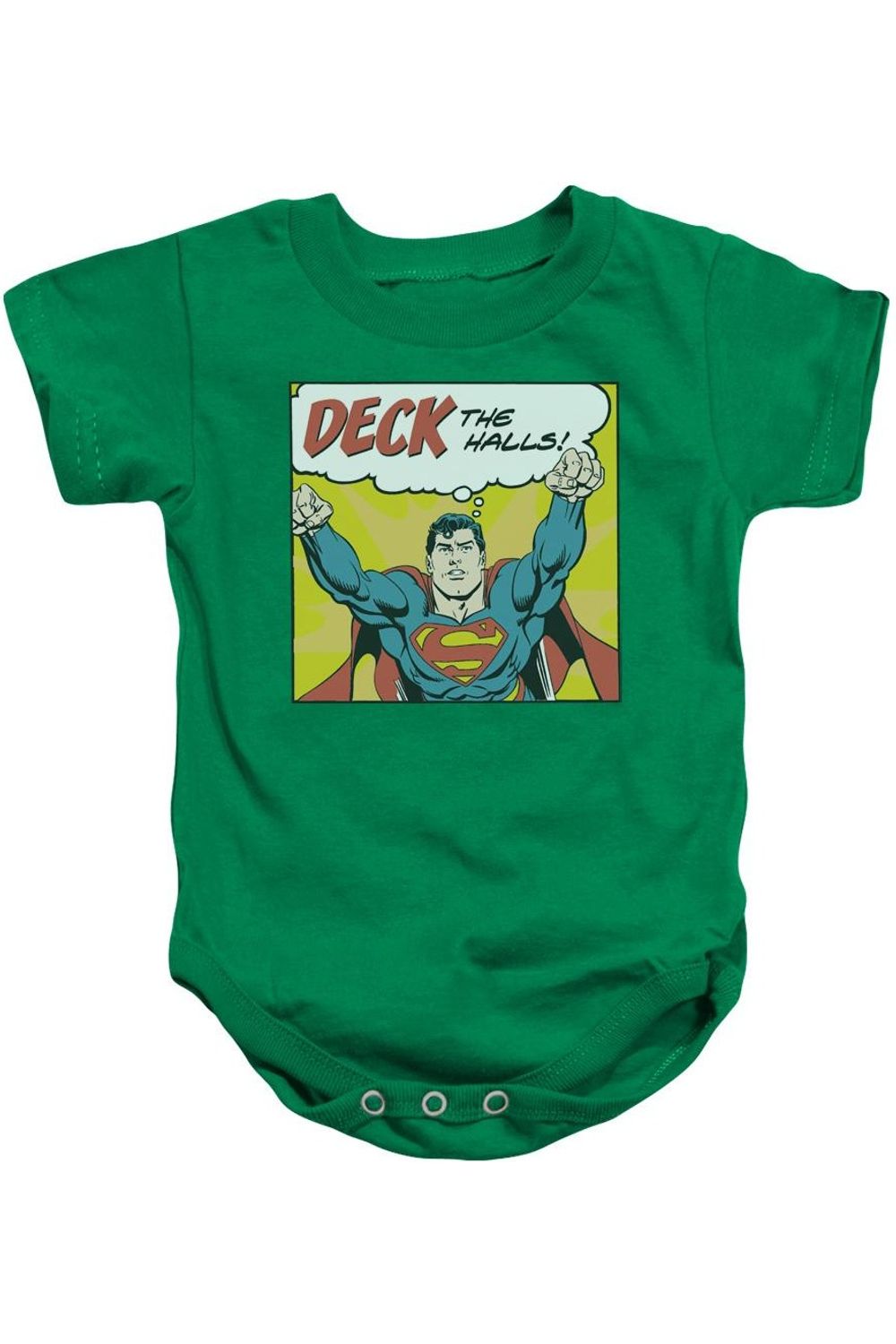 

Детский комбинезон DC Comics Deck The Halls на кнопках Gildan, зеленый