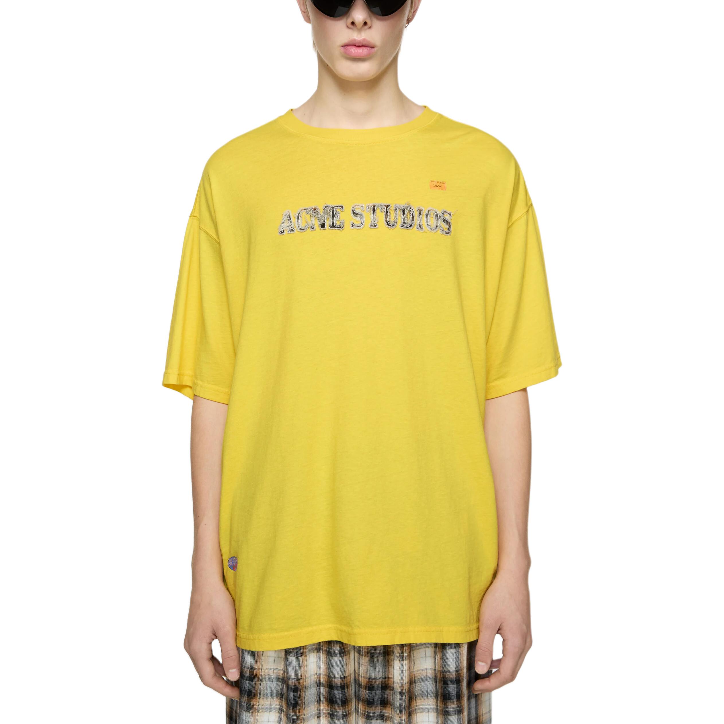 Футболка с коротким рукавом Acne Studios, желтый — фото 4