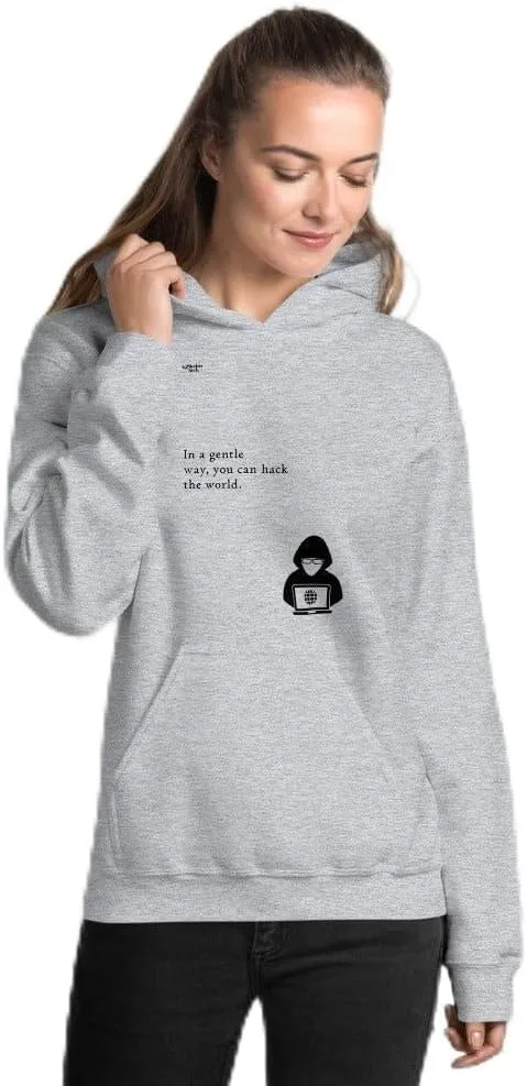 generic Толстовка с капюшоном You can hack the world (черный текст)
