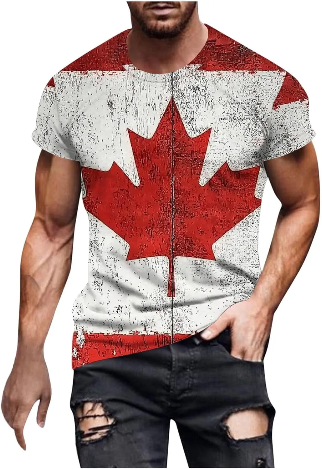 

Футболка Canada Day с принтом Maple Leaf, мужская, короткий рукав