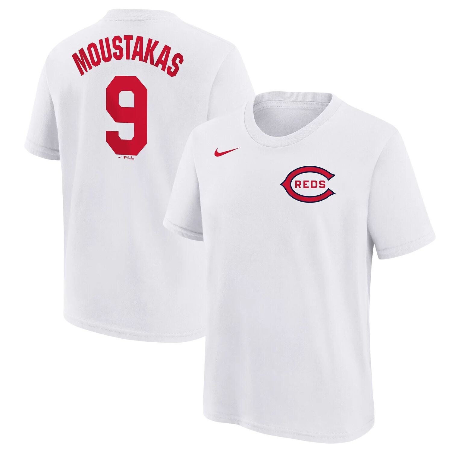 

Молодежная футболка Nike Mike Moustakas White Cincinnati Reds 2022 Field of Dreams с именем и номером Nike