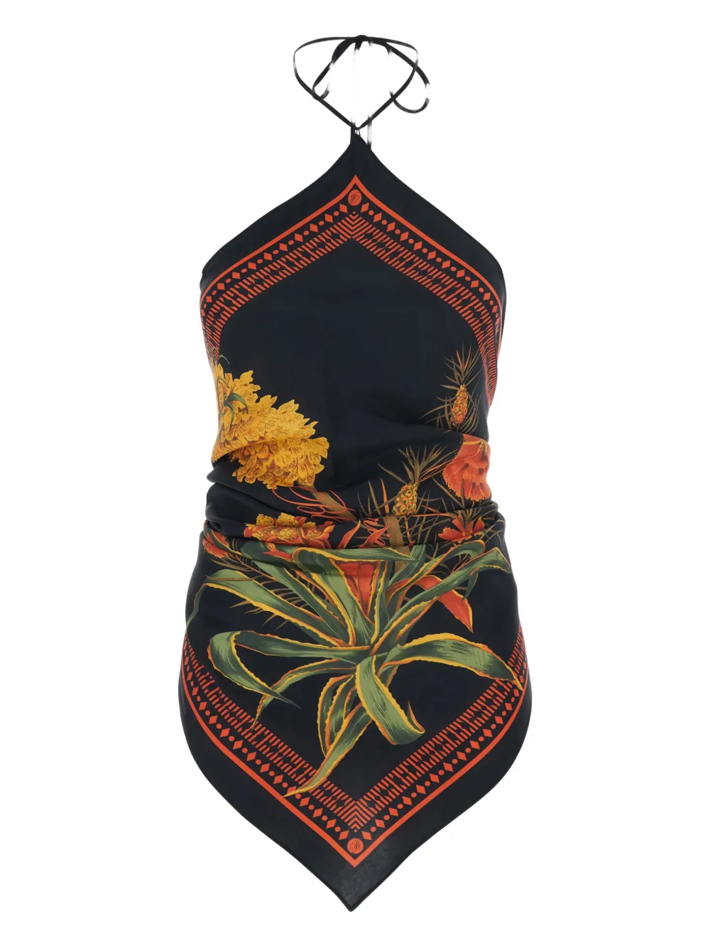 

Топ-платок с цветочным принтом Blumarine, черный