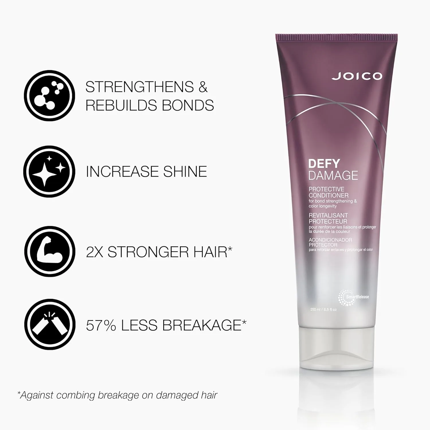 Набор Joico Defy Damage Protective: шампунь и кондиционер | Для окрашенных волос | Укрепляет структуру волос и сохраняет цвет | С маслом семян моринги и аргинином 299 мл (1 шт.) — фото 4