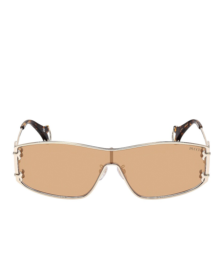 

Солнцезащитные очки Emilio Pucci Shield, цвет Shiny Pale Gold