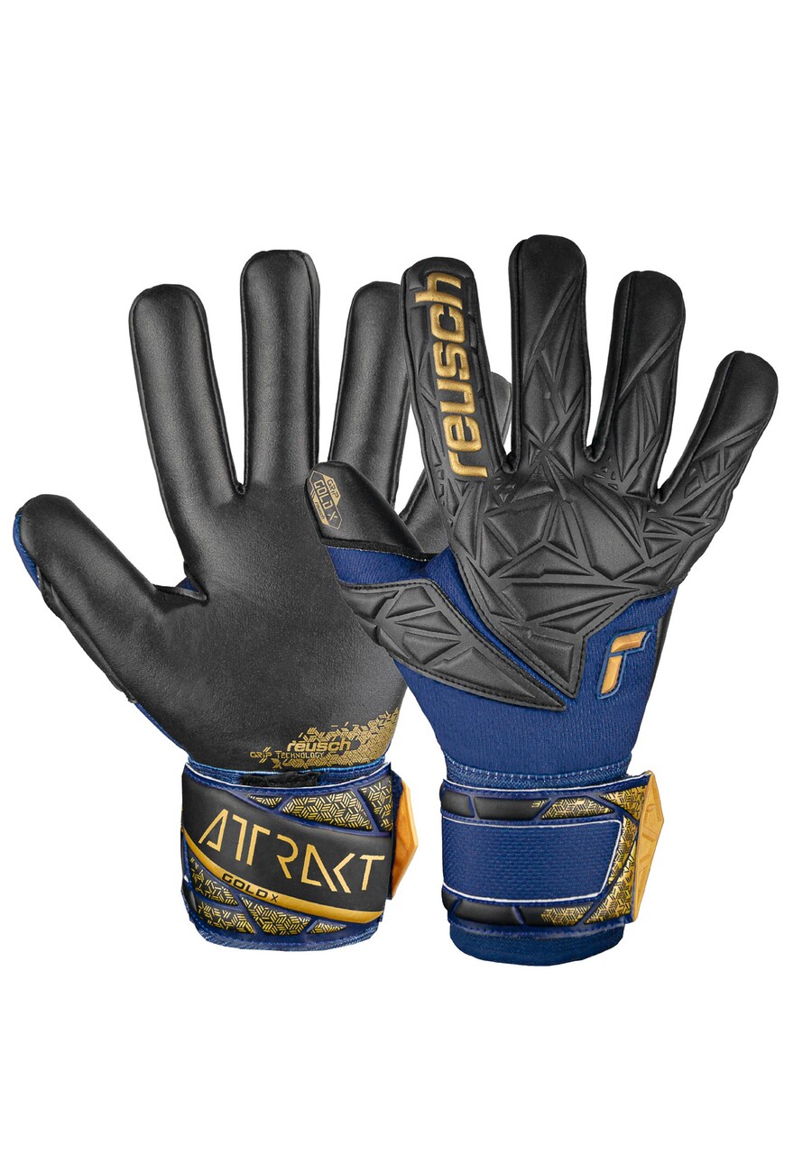 

Спортивные перчатки REUSCH Attrakt Gold X NC, цвет Blue/Gold/Black