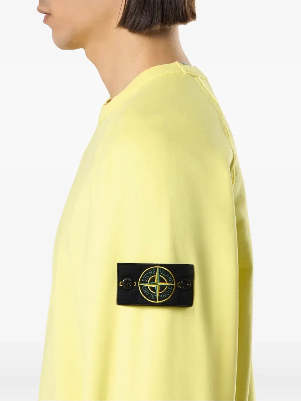 Свитер с рукавами реглан и нашивкой с логотипом Stone Island, желтый — фото 2