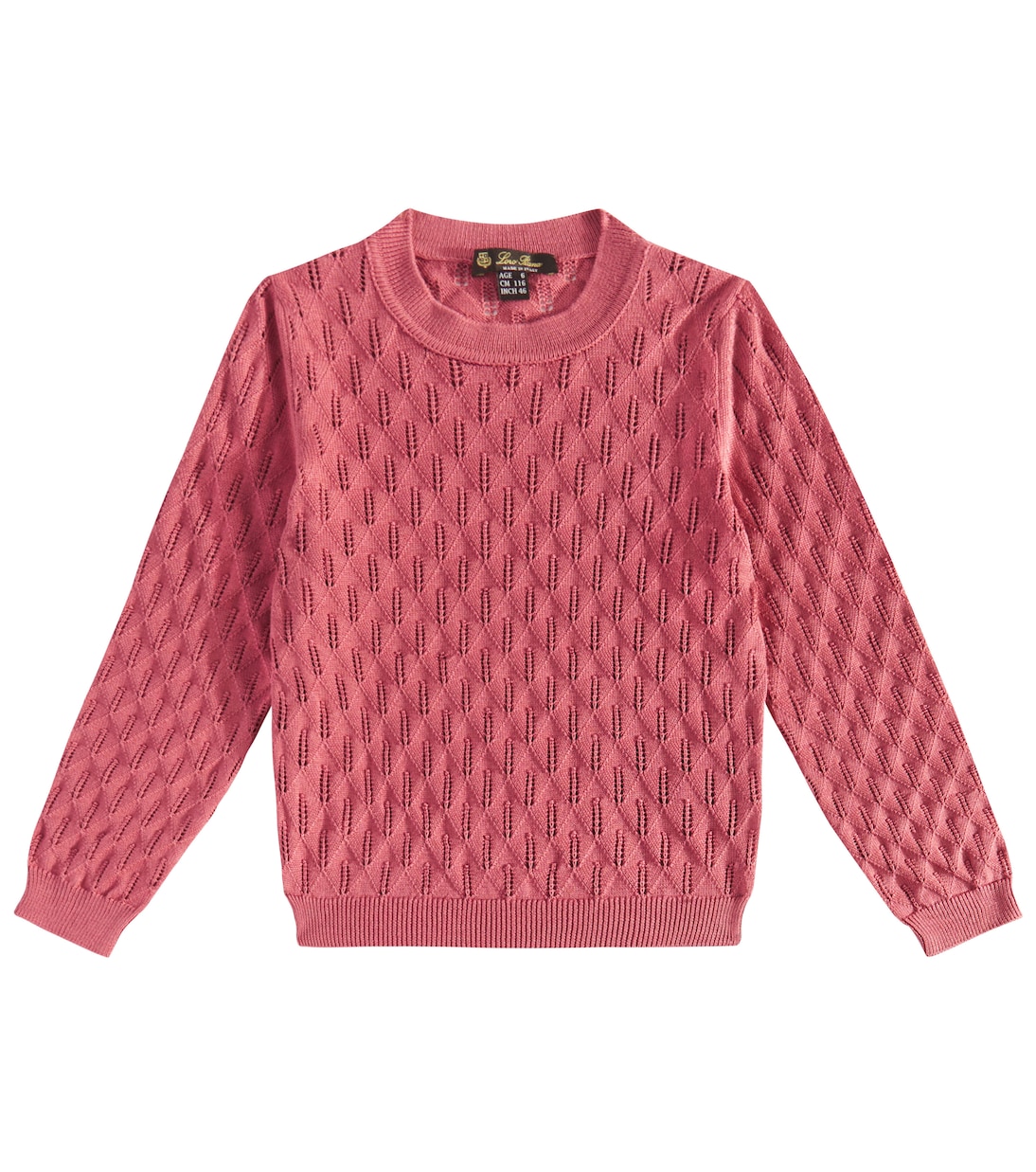 

Жаккардовый джемпер из хлопка и шелка Jasmin Loro Piana Kids, Ancient Blush