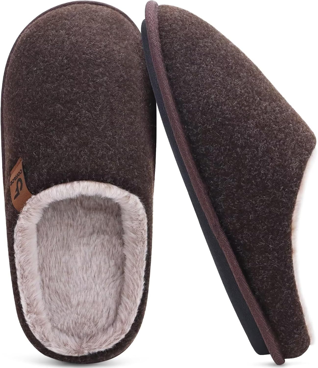 

Мужские уютные тапочки COFACE с амортизирующей мемори-пеной, удобные, с легким подскоком, теплые домашние/шлепанцы с поддержкой свода стопы, резиновая подошва, размер 7-15, темно-коричневый