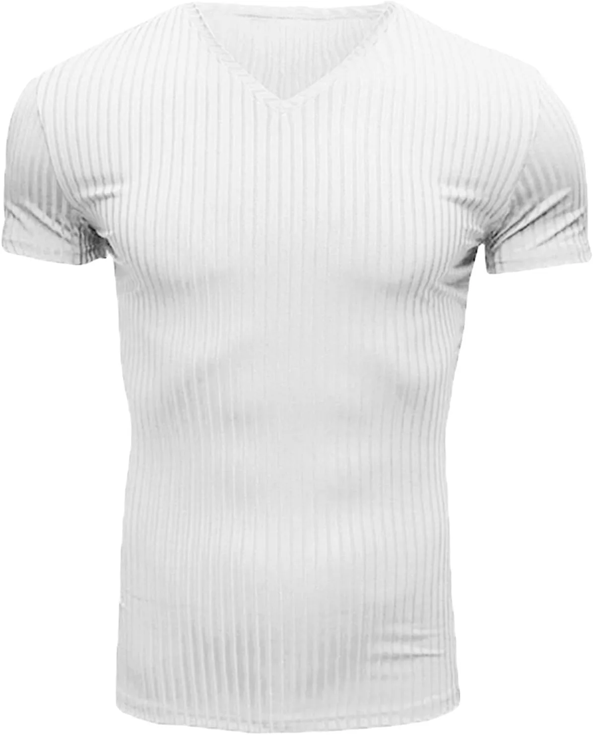 

JEsilunmaMY мужская футболка с V-образным вырезом, рифленая, для фитнеса