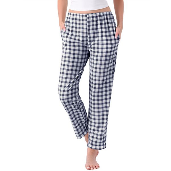 

Женские пижамные брюки в клетку с эластичным поясом и карманами Inspire Chic, Black Plaid