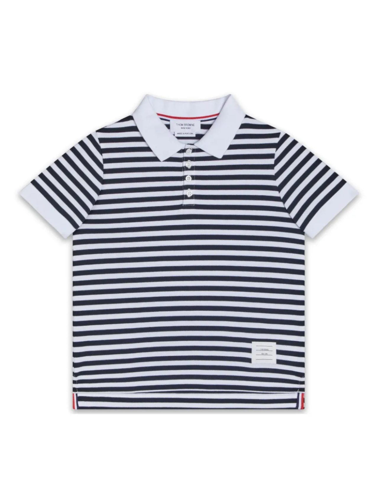 

Детская полосатая футболка-поло Thom Browne Thom Browne Kids, синий