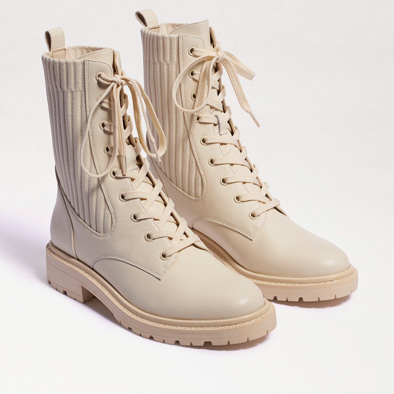 Сапоги-гриндерсы Sam Edelman Lydell женские из слоновой кости кожи с круглым носком