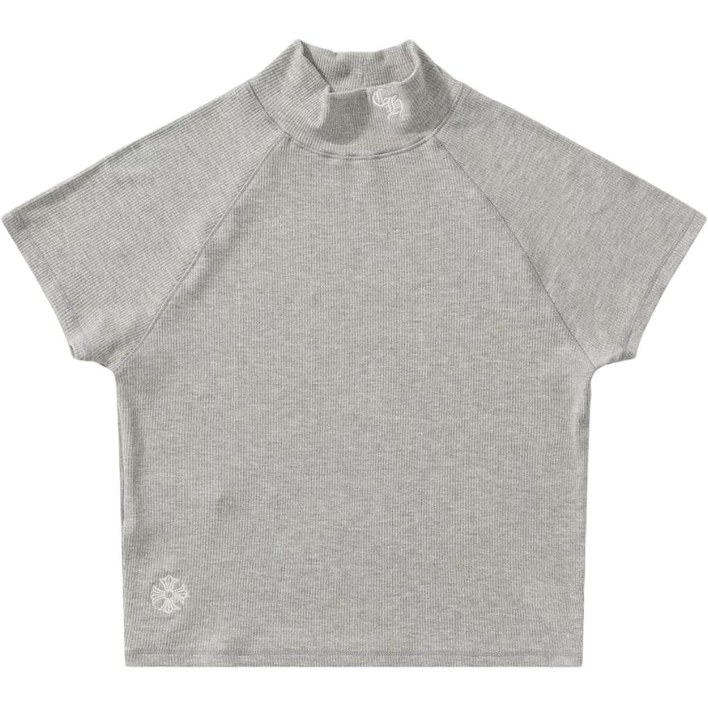 

Футболка с рукавом реглан женская серая Chrome Hearts, серый