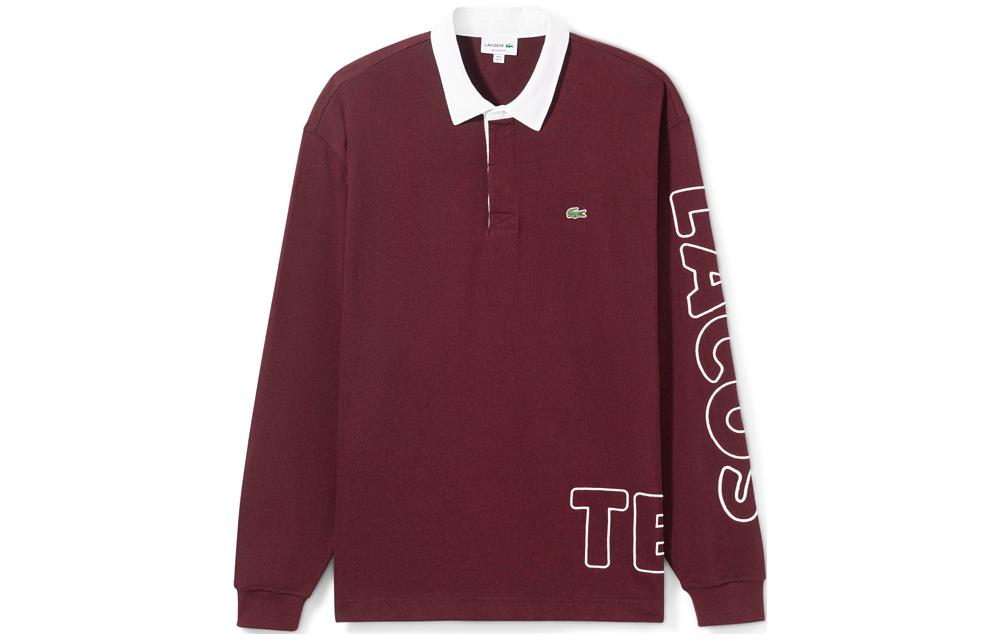 

Футболка поло мужская тёмно-красная LACOSTE