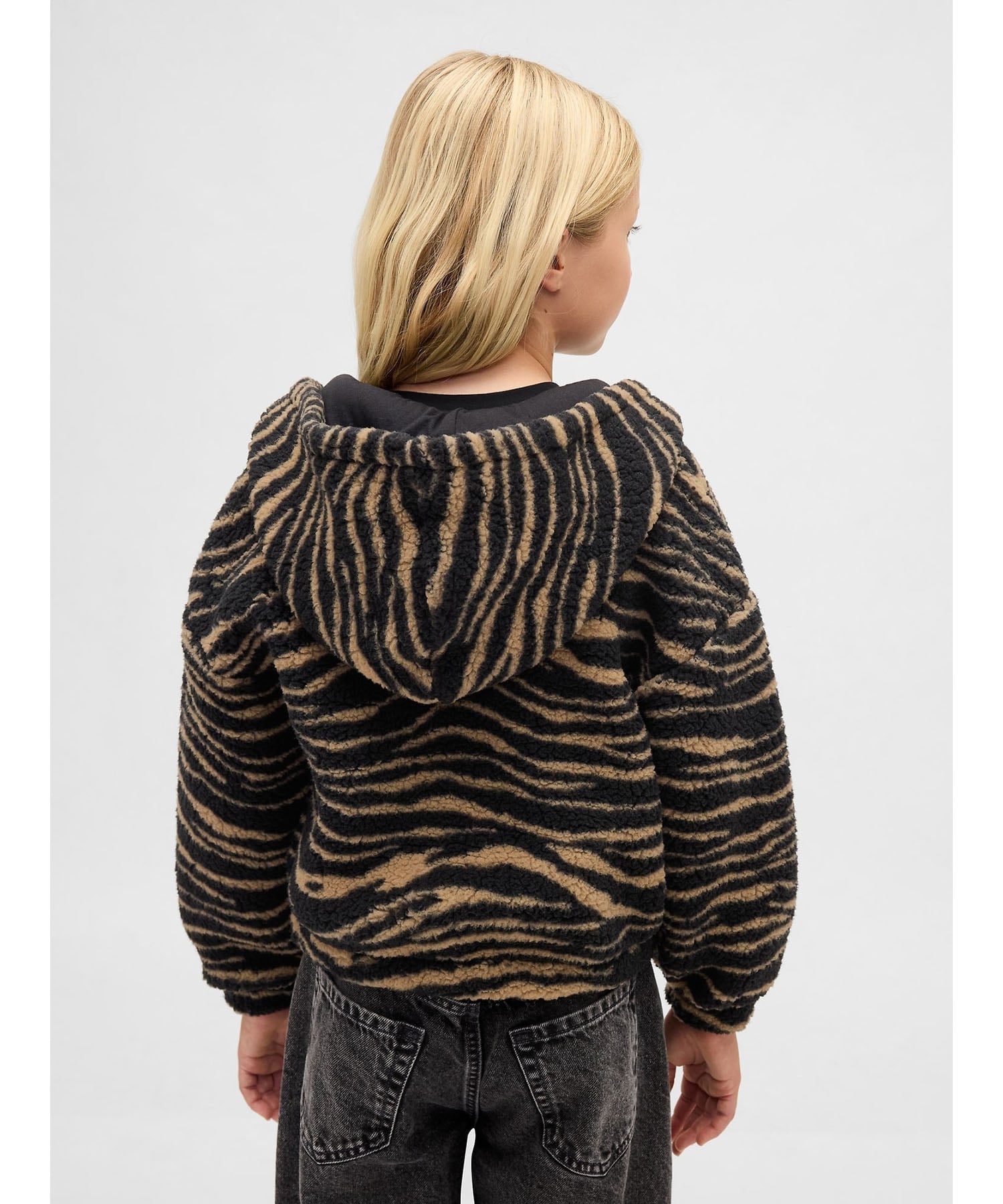 (K) Толстовка Boa с застежкой-молнией свободного кроя (детская) GAP, TIGER — фото 3