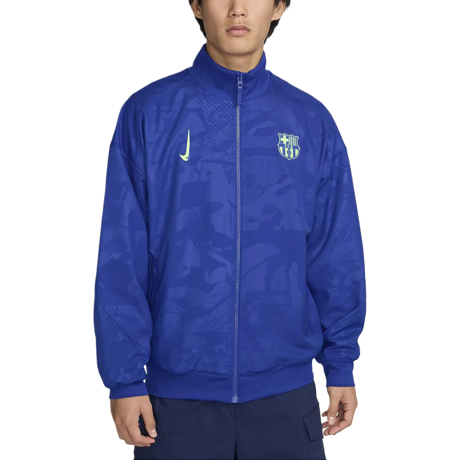 Куртка мужская dri-fit fc barcelona strike third anthem Nike, Royal/Lime Pink