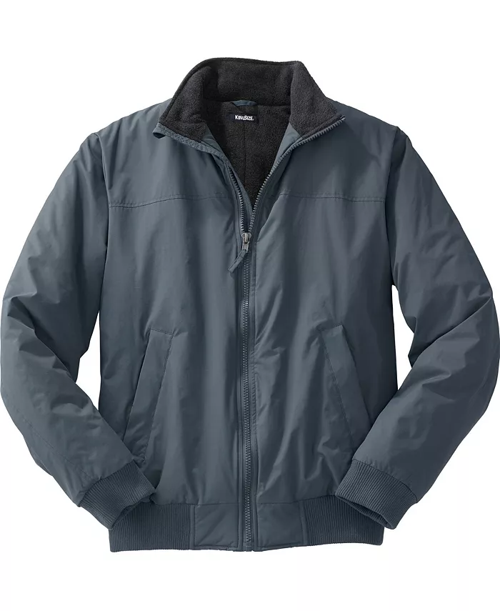 

Мужская утепленная куртка-бомбер Big & Tall с подкладкой из флиса KingSize, серый