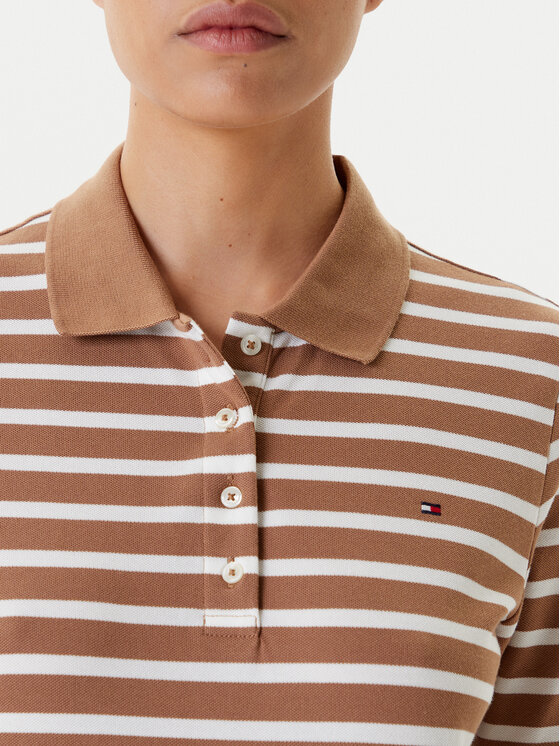 Рубашка поло стандартный крой 1895 WW0WW43224 Tommy Hilfiger, коричневый — фото 4