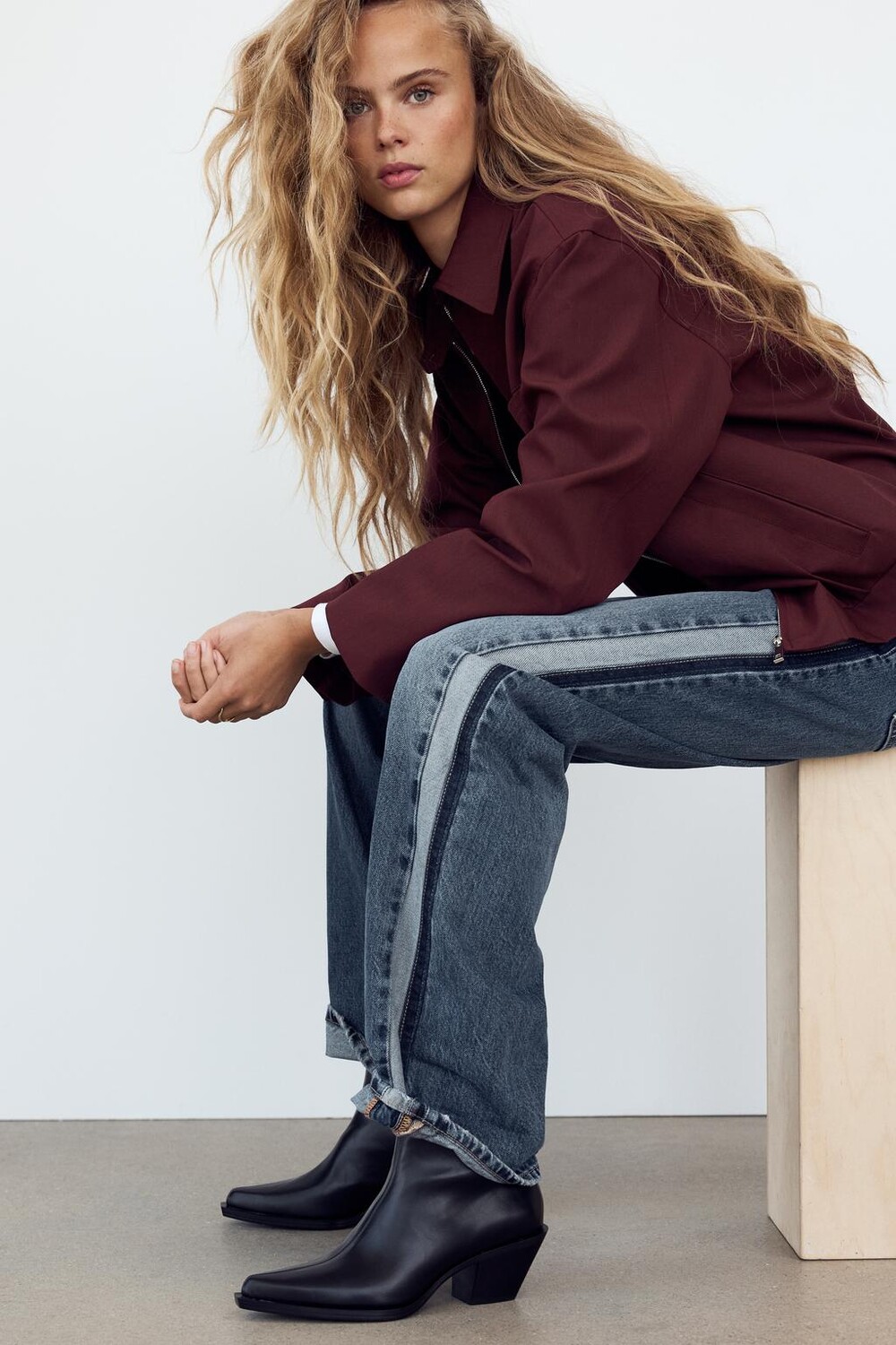 

Ботинки в ковбойском стиле ZARA, черный