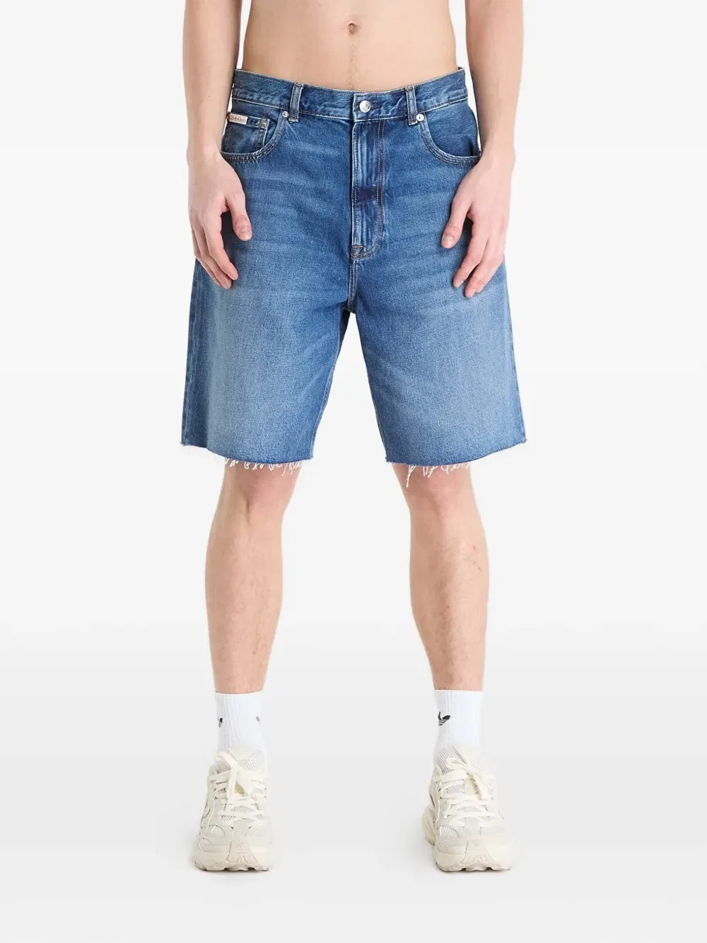 Потертые джинсовые шорты Calvin Klein, синий