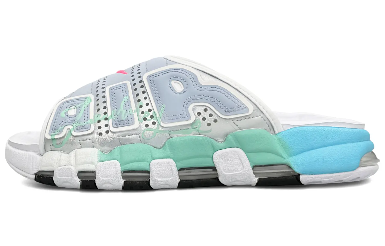 

Вьетнамки Air More Uptempo мужские зеленые/серые/синие Nike