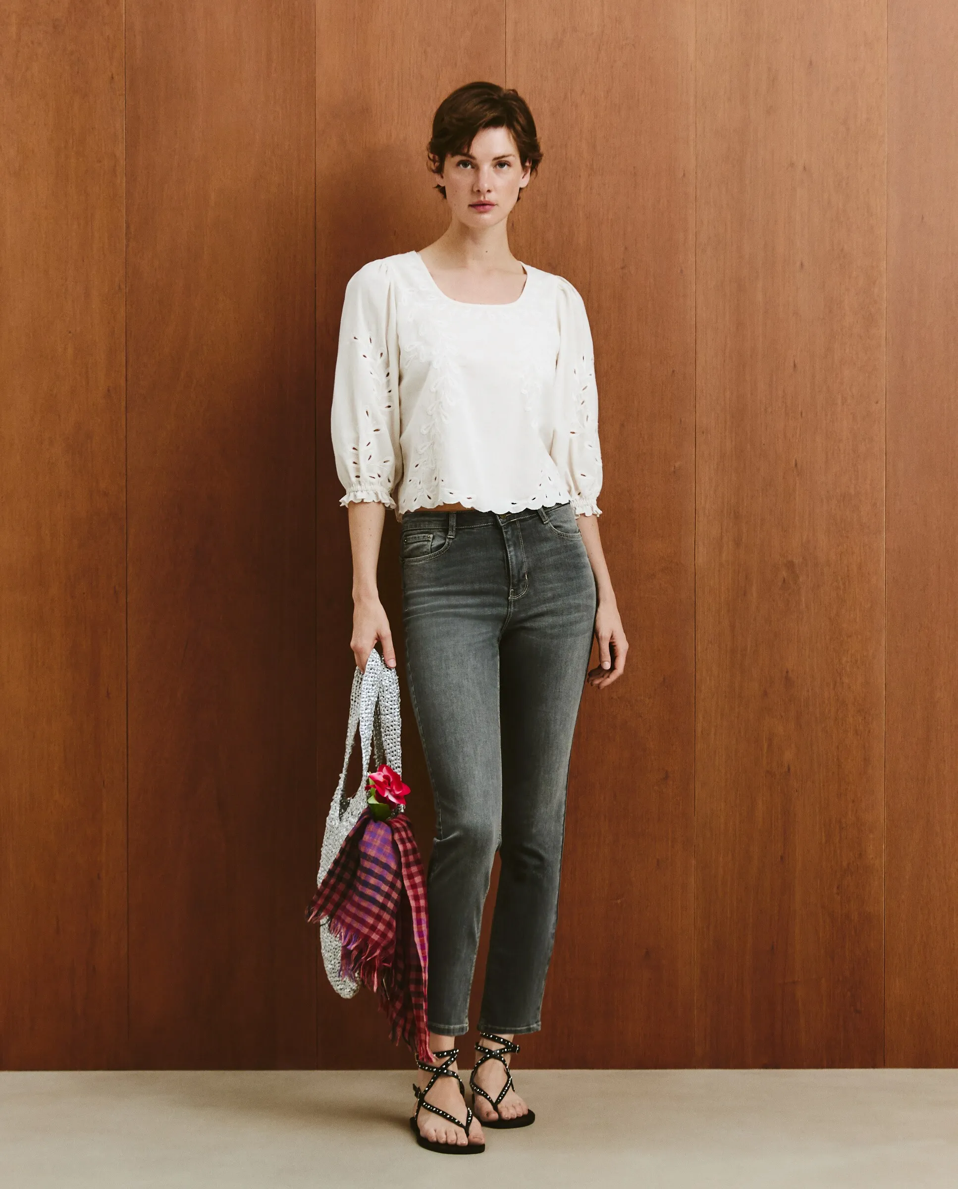 

Женские прямые брюки однотонные Southern Cotton, цвет 820 Gris medio