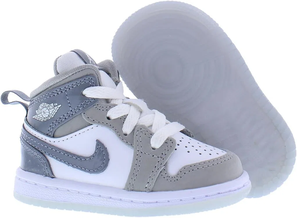 Детские кроссовки Nike Air Jordan 1 Mid, White/Cool Grey/Medium Grey — фото 2